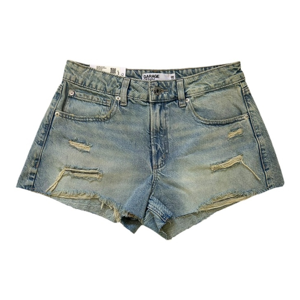 NWT Garage Denim Women's Size 5 Festival Ripped Blue Denim Shorts